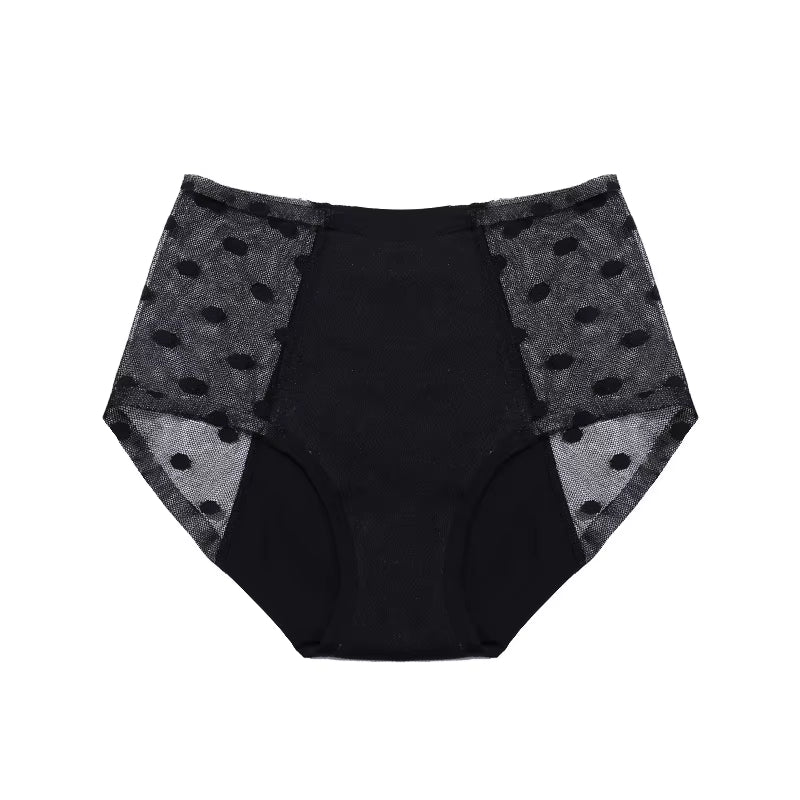 Physiological Briefs Menstrual Panties 4-Layers Period Panties Leakproof Sexy Lace Underwear Antibacterial Women 3XL 4XL